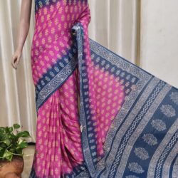 Bagru Cotton Handblock Saree