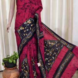 Cotton Batik Kantha Saree
