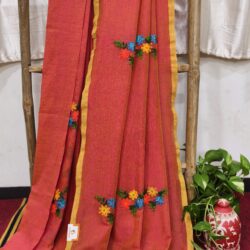 Cotton Hand Embroidery Saree