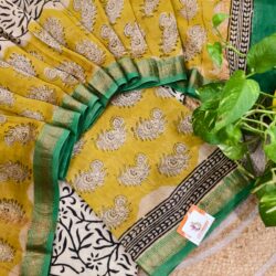 Silk Cotton Maheshwari Border Suit Material