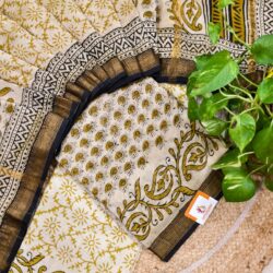 Silk Cotton Maheshwari Border Suit Material