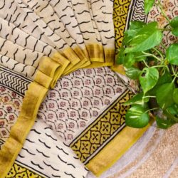 Silk Cotton Maheshwari Border Suit Material