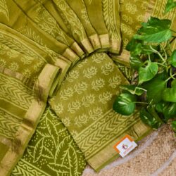 Silk Cotton Maheshwari Border Suit Material