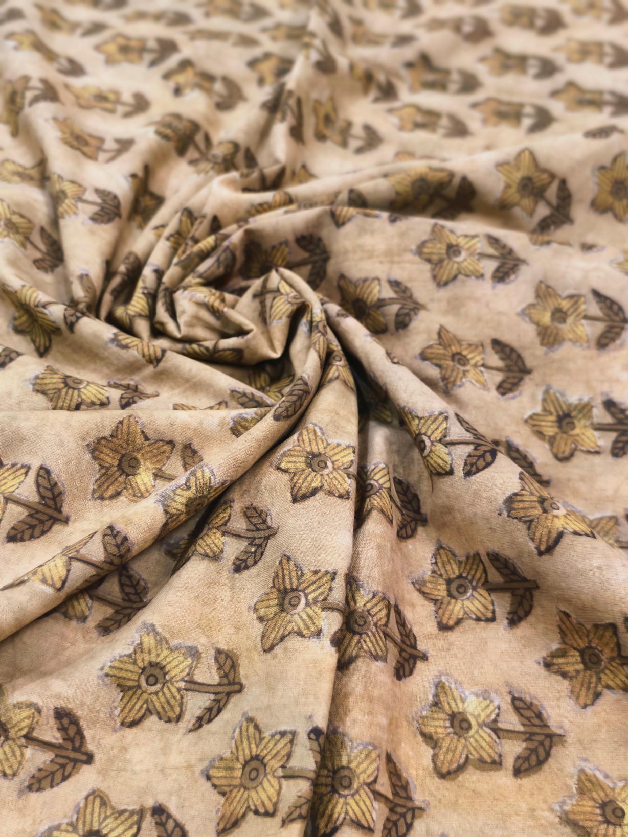 Cotton Ajrakh Handblock Print Fabric - Image 4