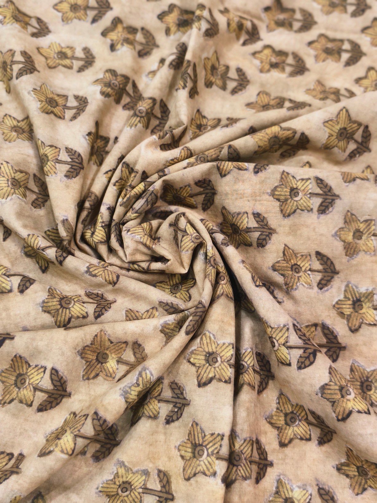 Cotton Ajrakh Handblock Print Fabric - Image 3