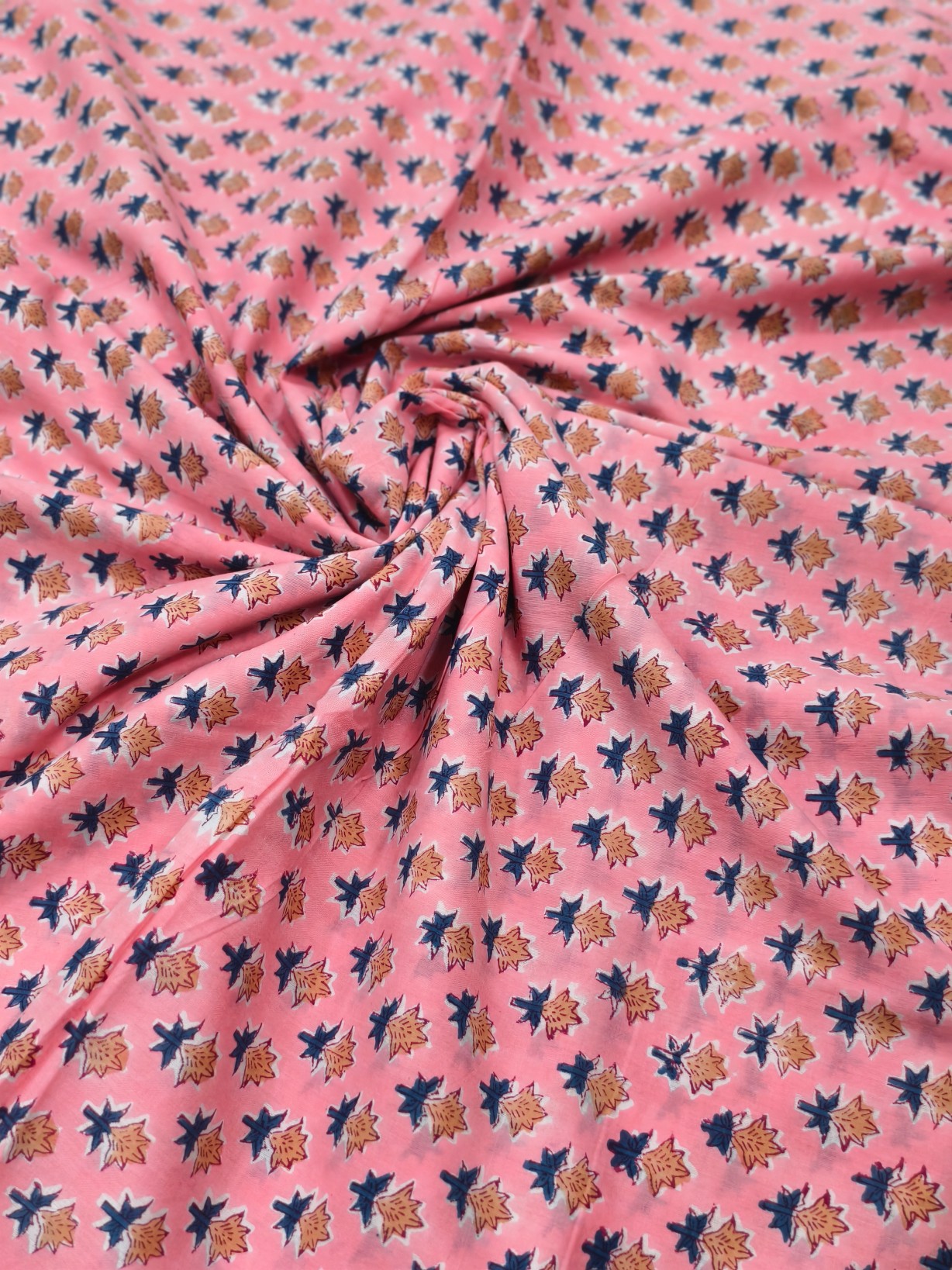 Cotton Sanganeri Print Fabric - Image 3