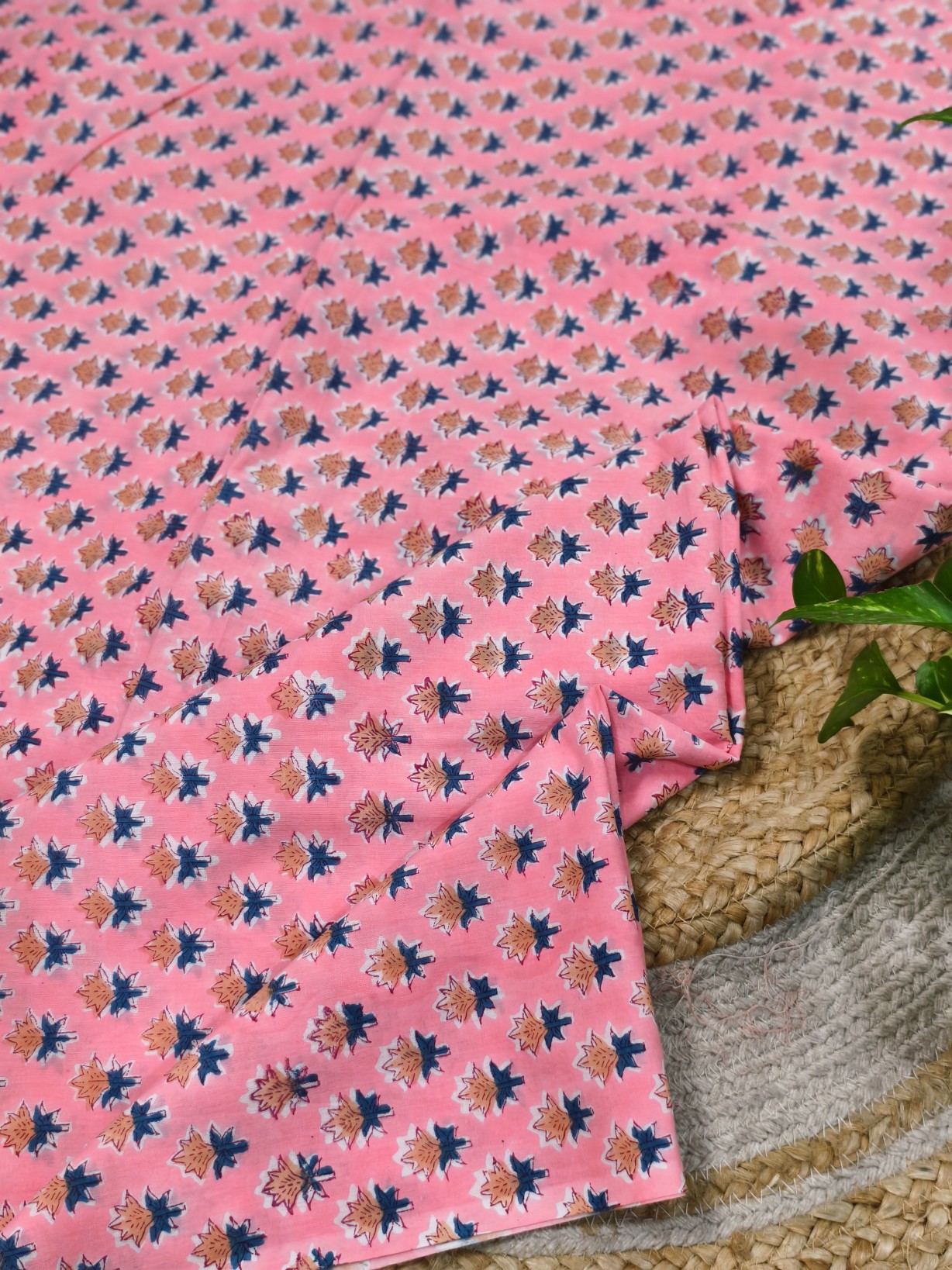Cotton Sanganeri Print Fabric - Image 4
