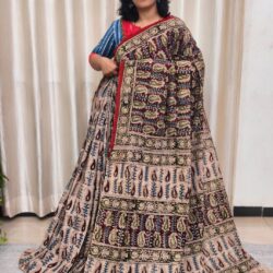 Handblock Cotton Kalamkari Saree