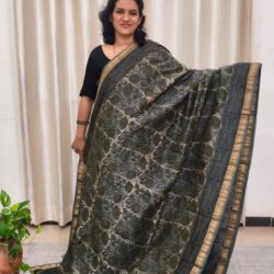 Silk Cotton Handblock Print Maheshwari Saree
