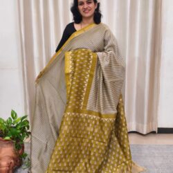 Silk Cotton Handblock Print Maheshwari Saree