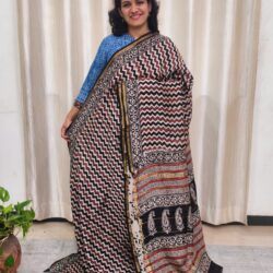 Silk Cotton Handblock Chanderi Saree