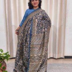 Silk Cotton Handblock Chanderi Saree