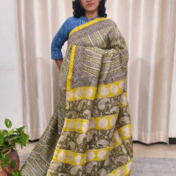 Silk Cotton Handblock Chanderi Saree