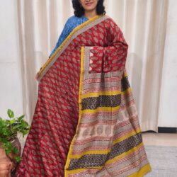 Silk Cotton Handblock Chanderi Saree