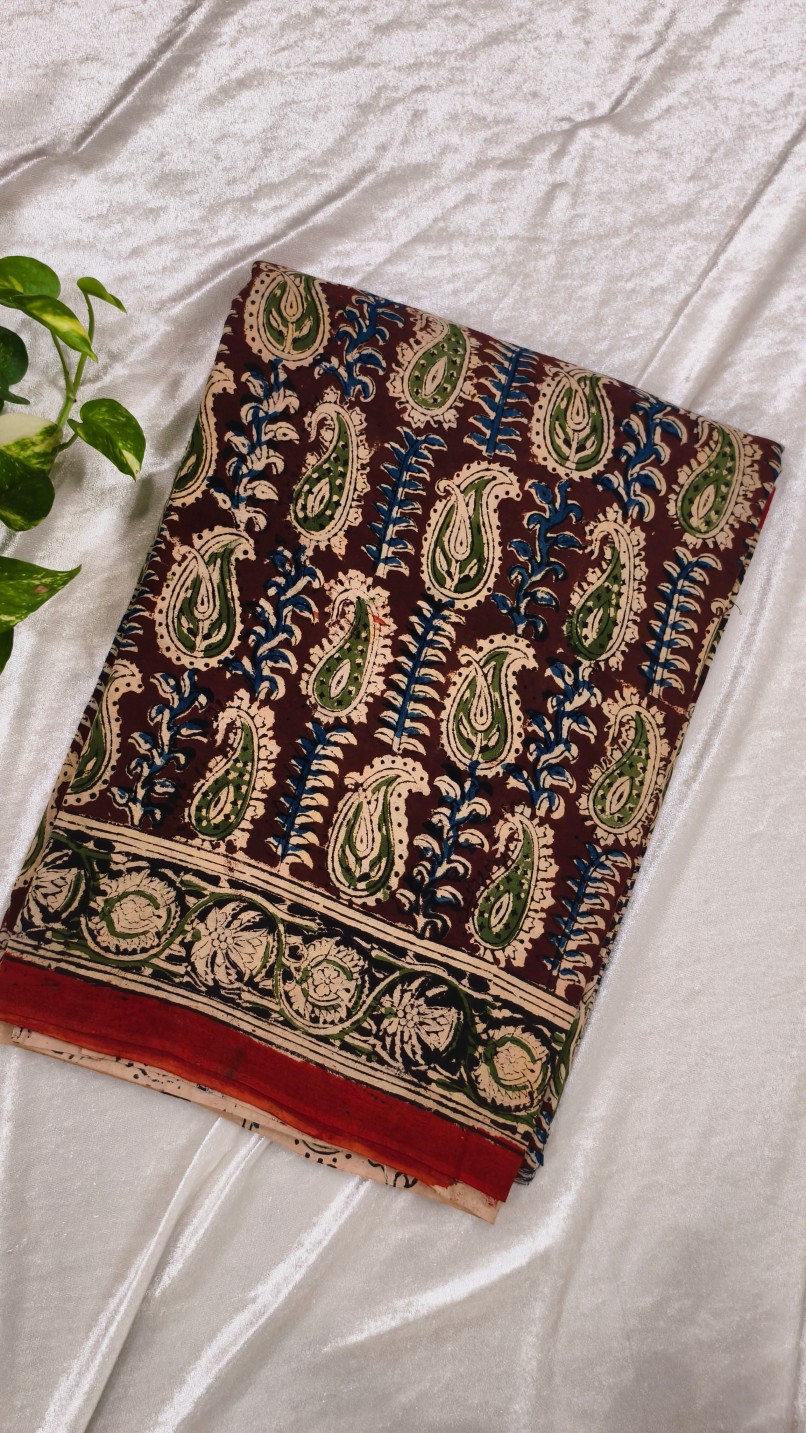 Cotton Kalamkari Saree - Image 2