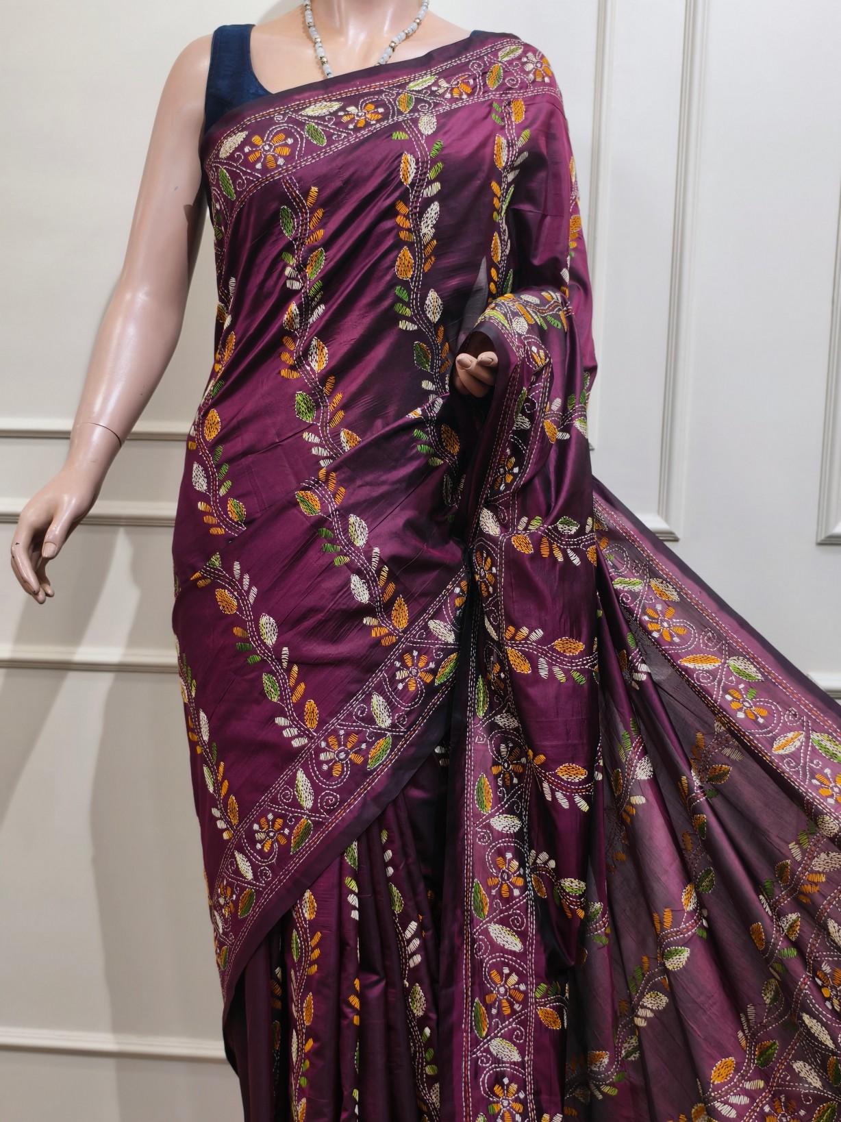 Art silk Kantha Saree - Image 2