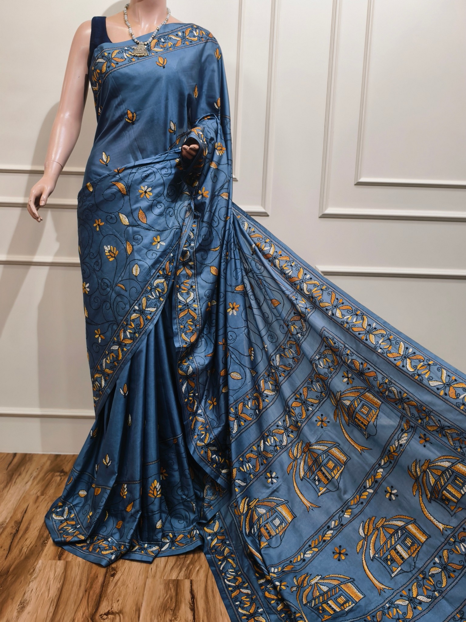 Art Silk Kantha Saree