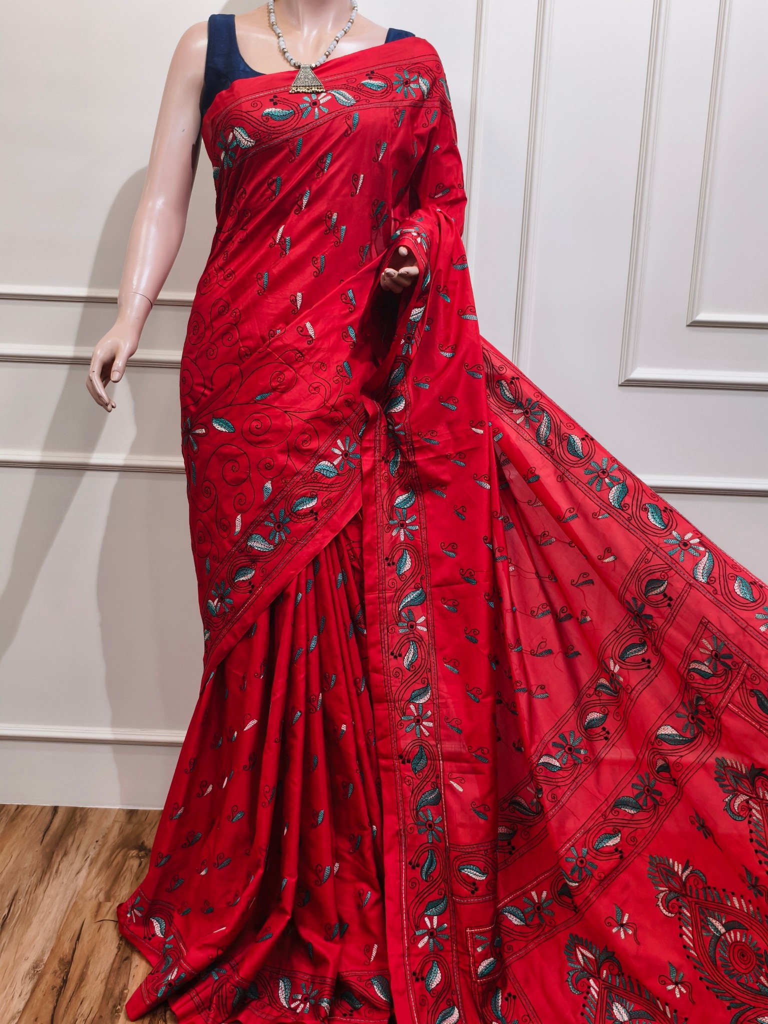 Art Silk Kantha Saree - Image 4