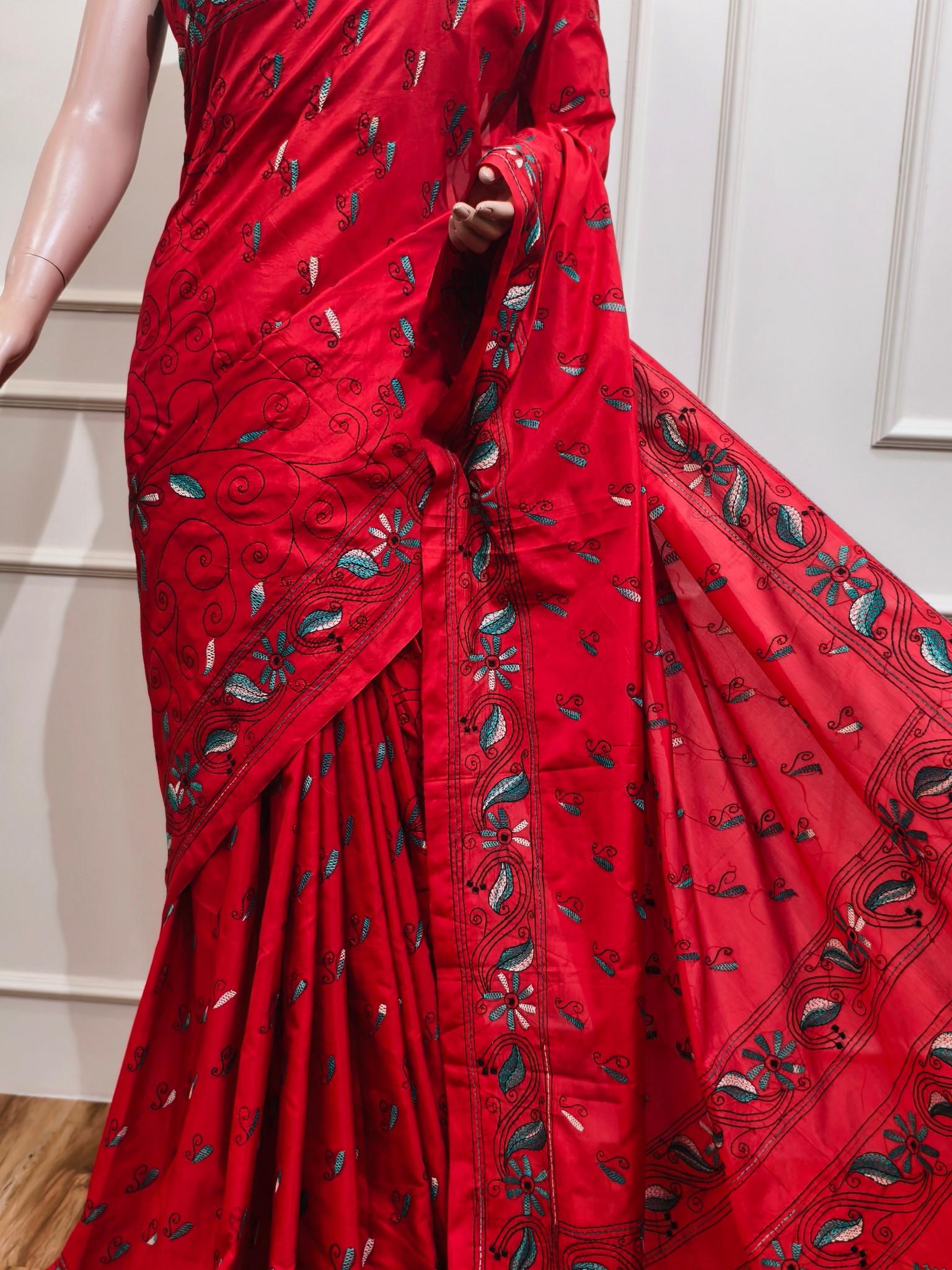 Art Silk Kantha Saree - Image 3