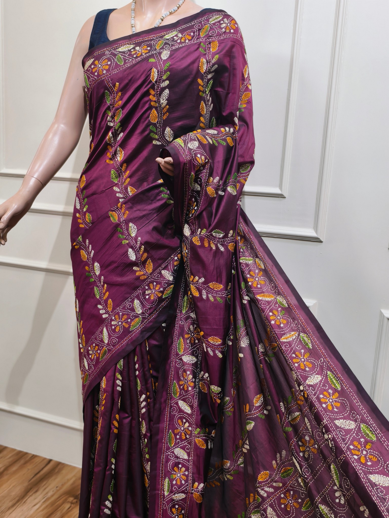 Art silk Kantha Saree - Image 4