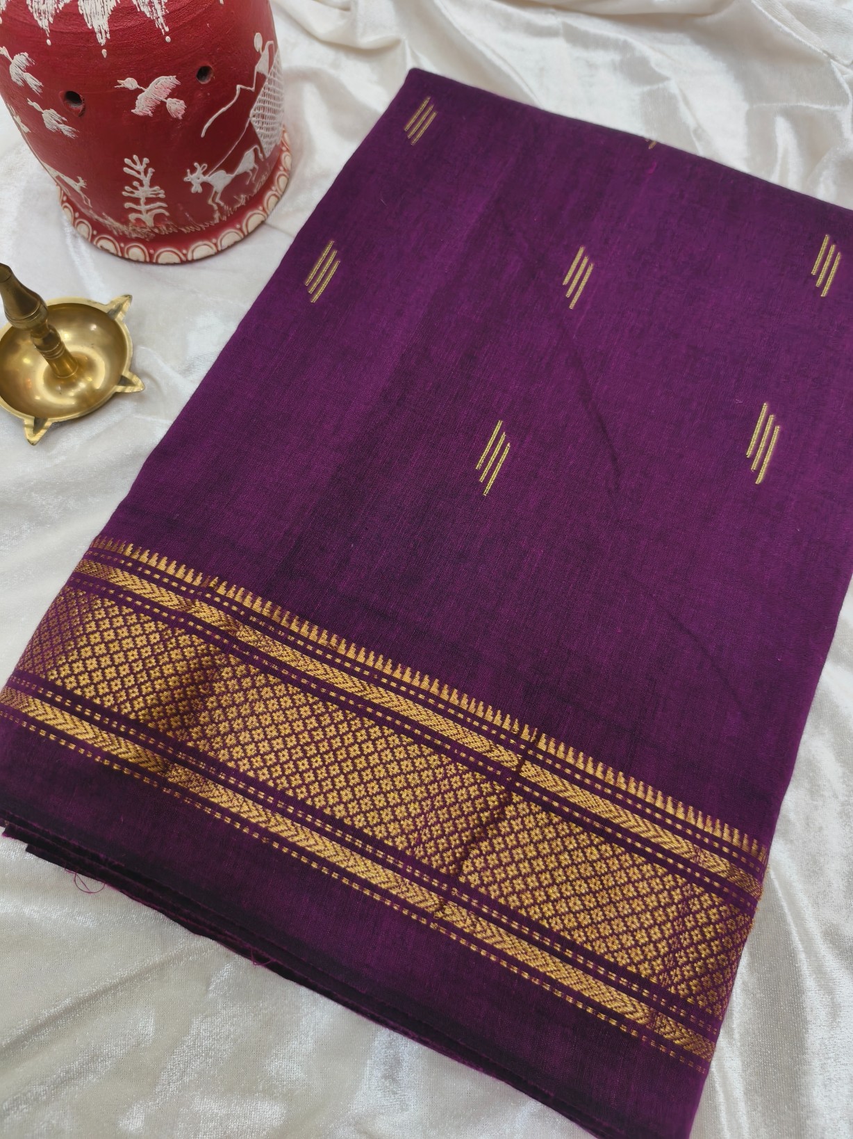 Handwoven Cotton Paithani Saree - Image 2