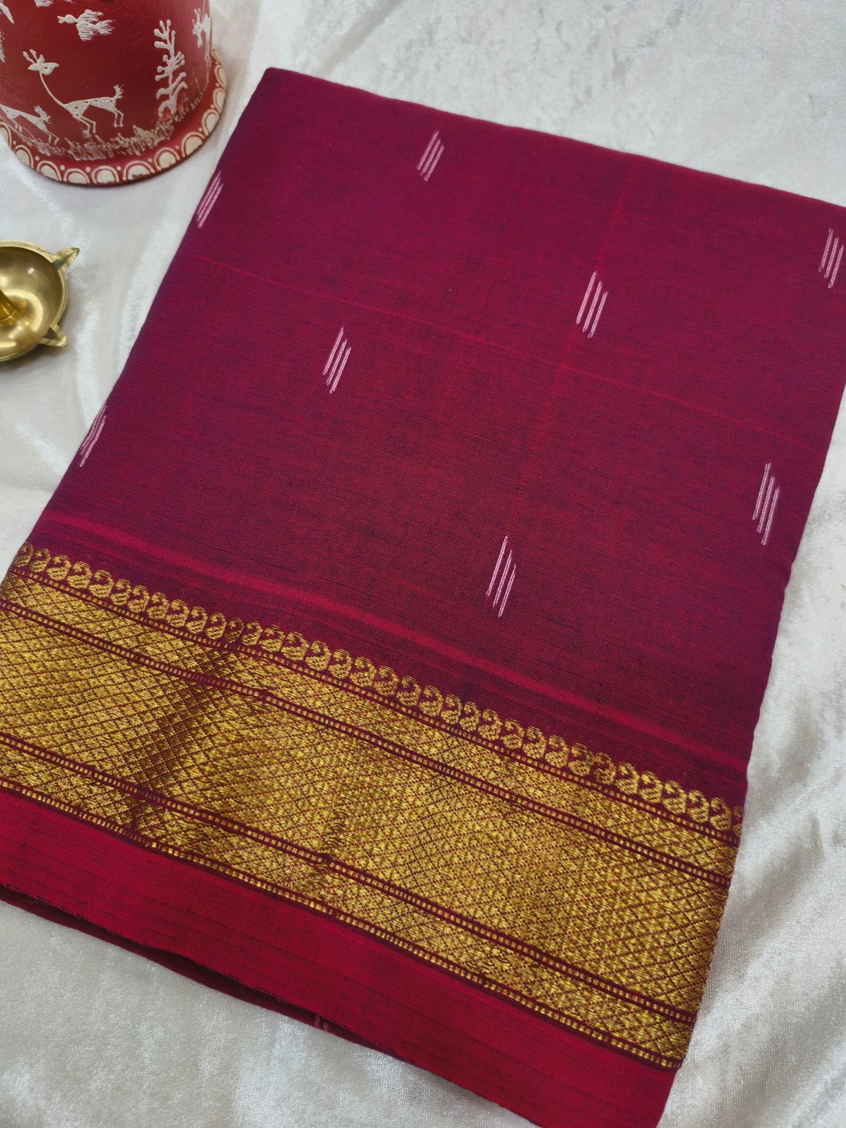 Handwoven Cotton Paithani Saree - Image 2