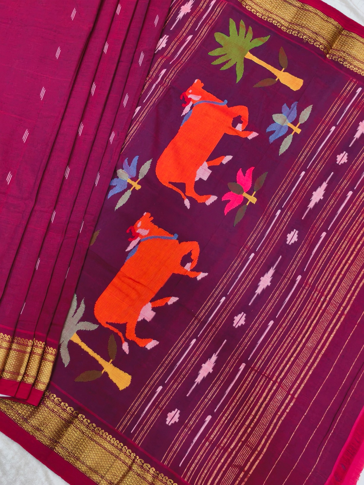 Handwoven Cotton Paithani Saree